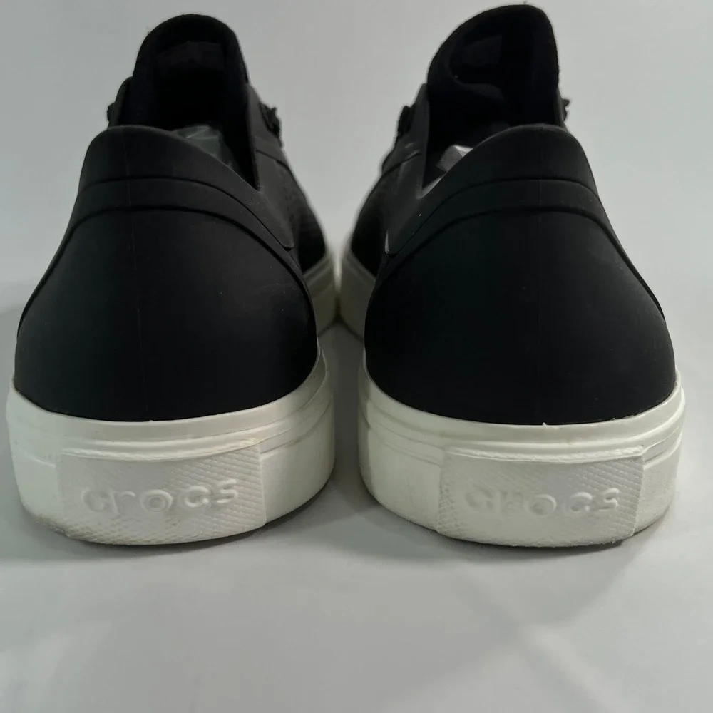 Crocs CitiLane Roka Court Black White Perforated Low Top Sneaker Men's Size 13